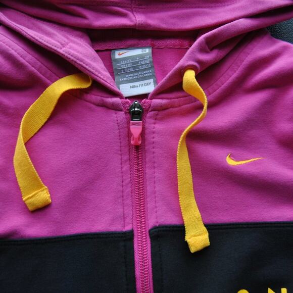 Live Strong Small Pink, Black & Yellow Nike Full Zip Up Hoodie - Picture 3 of 8
